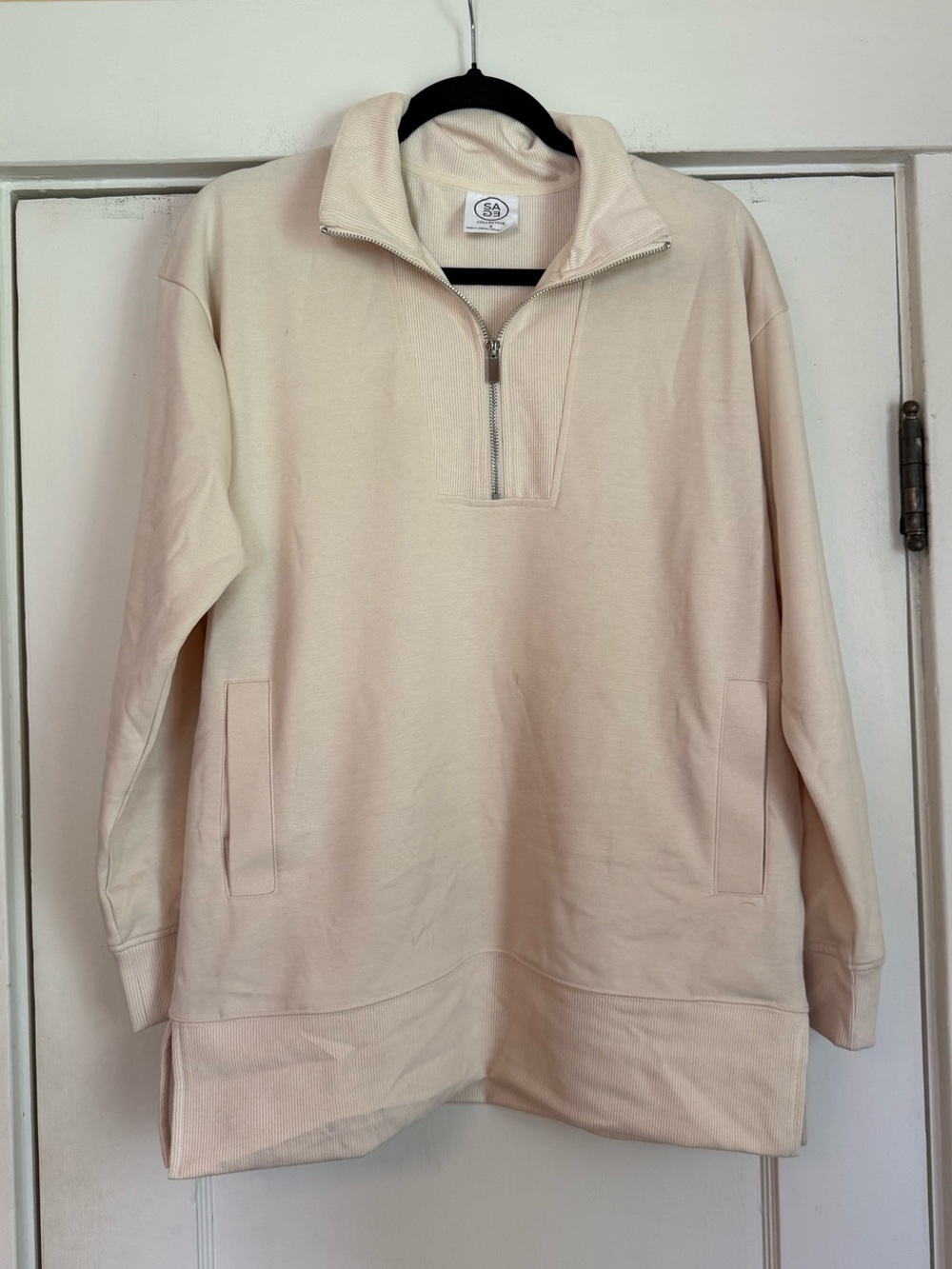 Sage Collective Pale Yellow Athletic Pullover